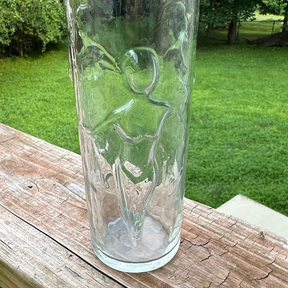 Mid century modern Clear Glass Vase with women motif - Picture 3 of 6